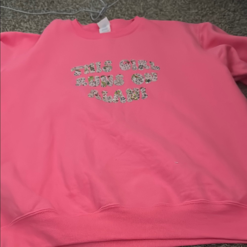 This girl runs on Alani crewneck.